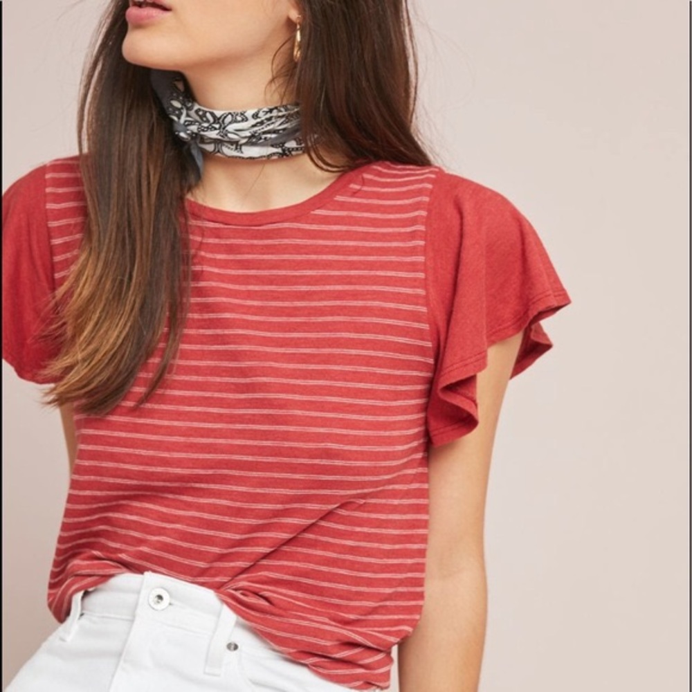ANTHROPOLOGIE t.la roadtrip flutter sleeve tee